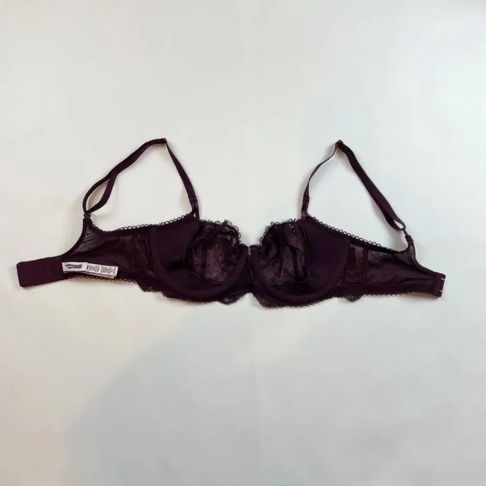 NWOT Victoria's Secret Bra 32DD Dream Angels Push-Up Purple Lace B1379